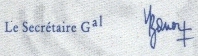 Signature de Y. Barroux en tant que Secrtaire gnral